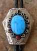 TURQUOISE & CORAL BOLO TIE