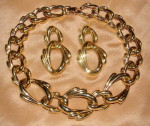 GOLD CHUNK Necklace/Earring Set