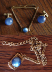 Men's cufflink, tie tac, watch fob set