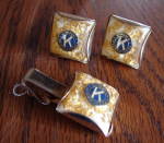 Kiwanis cufflink & tie bar set