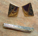 Men's cufflink and tie bar set