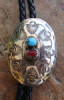 TURQUOISE & CORAL BOLO TIE