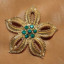 GREEN CRYSTAL RHINESTONE BROOCH